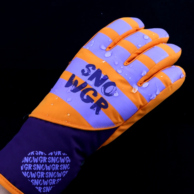 Женские водонепроницаемые зимние лыжные перчатки с тепловой подкладкой для