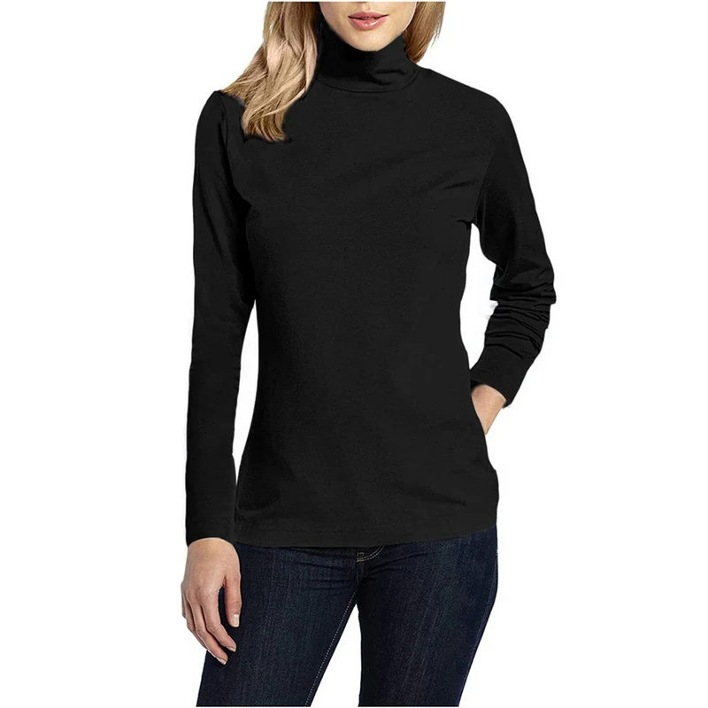 Ramadan Eid Mubarak Muslim Fashion Abaya Dubai Turtleneck Tops Islamic Clothing High Neck Blouse Inner Basic Undershirt Pullover