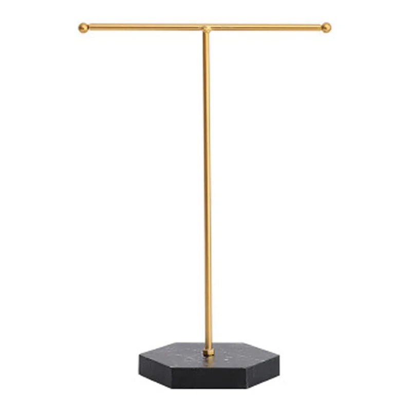 

Jewelry Stand Display Necklace Holder T-Bar Plated Metal Tabletop Jewelry Organizer Tower For Show Jewelry Hanging
