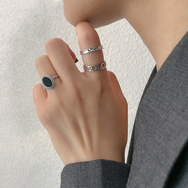 Прямая трансляция Kuaishou поставка 12-часового дизайна Сенсорное Открытое кольцо простое римское цифровое кольцо Прямая поставка