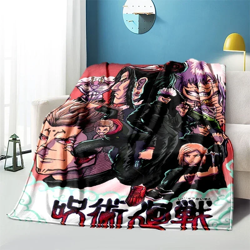 Плюшевая кровать в стиле аниме Jujutsu Kaisen тонкие одеяла с героями мультфильмов для