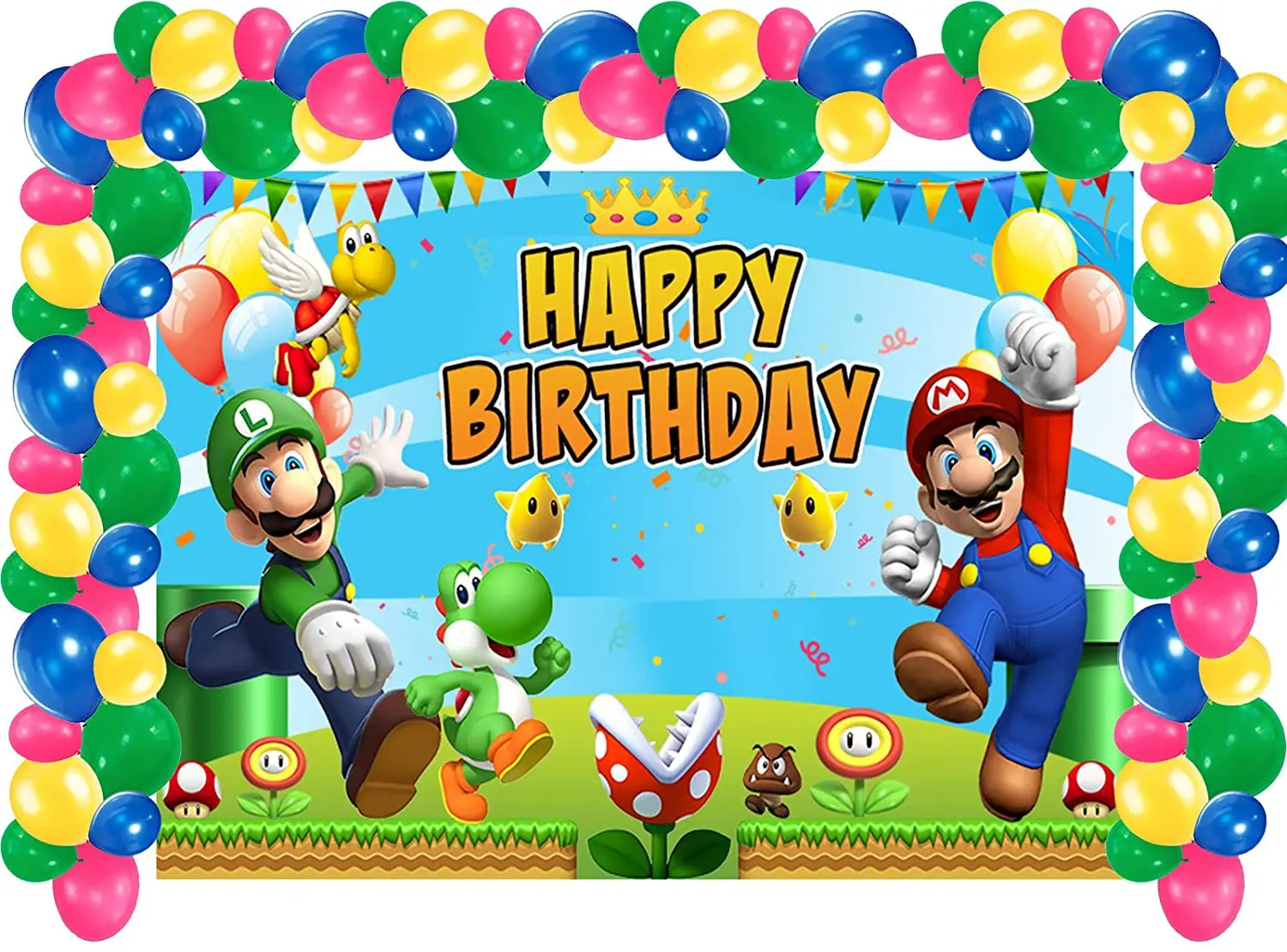 

Game Super Mario Brothers Party Background Children's Birthday Party Photography Background Cloth Wall Decoration Theme Supplies