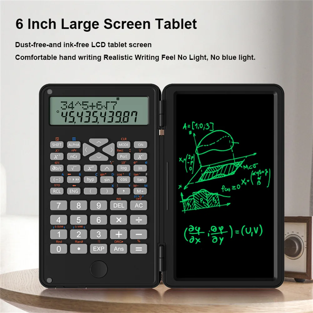 

6.0 Inch LCD Calculator with Writing Tablet Portable and Foldable Desktop Calculator drawing pad for Office Meeting and Study