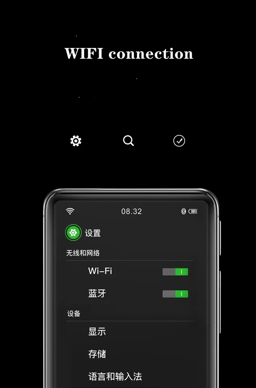 Mahdi M200 WiFi Android 16 Гб MP4 плеер Bluetooth 5 0 полный сенсорный экран 3 дюймов аудиоплеер с