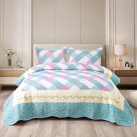 handmade 100 cotton quilted bedspread set for all season duvet linen blanket cubrecam bed cover colcha summer quilt bedding set