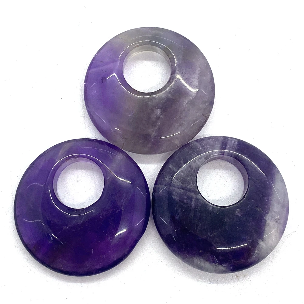 Ожерелье из натурального камня аметист и оникс очаровательное круглое ожерелье