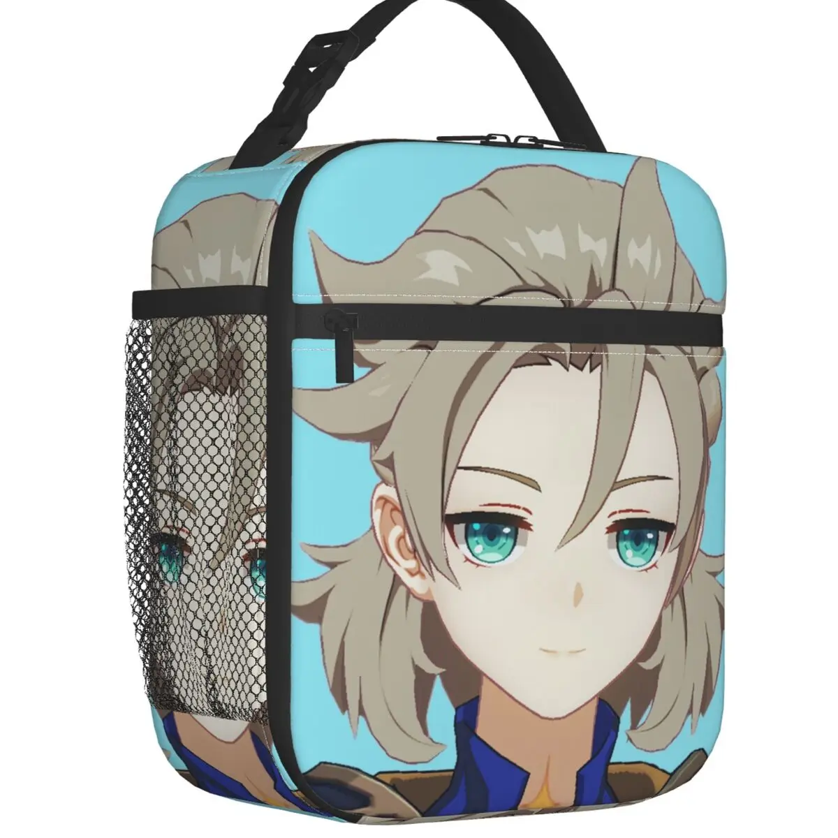 Genshin Impact Smug Albedo Insulated Lunch Bag for Work School Anime Game Leakproof Cooler Thermal Lunch Box Women Kids