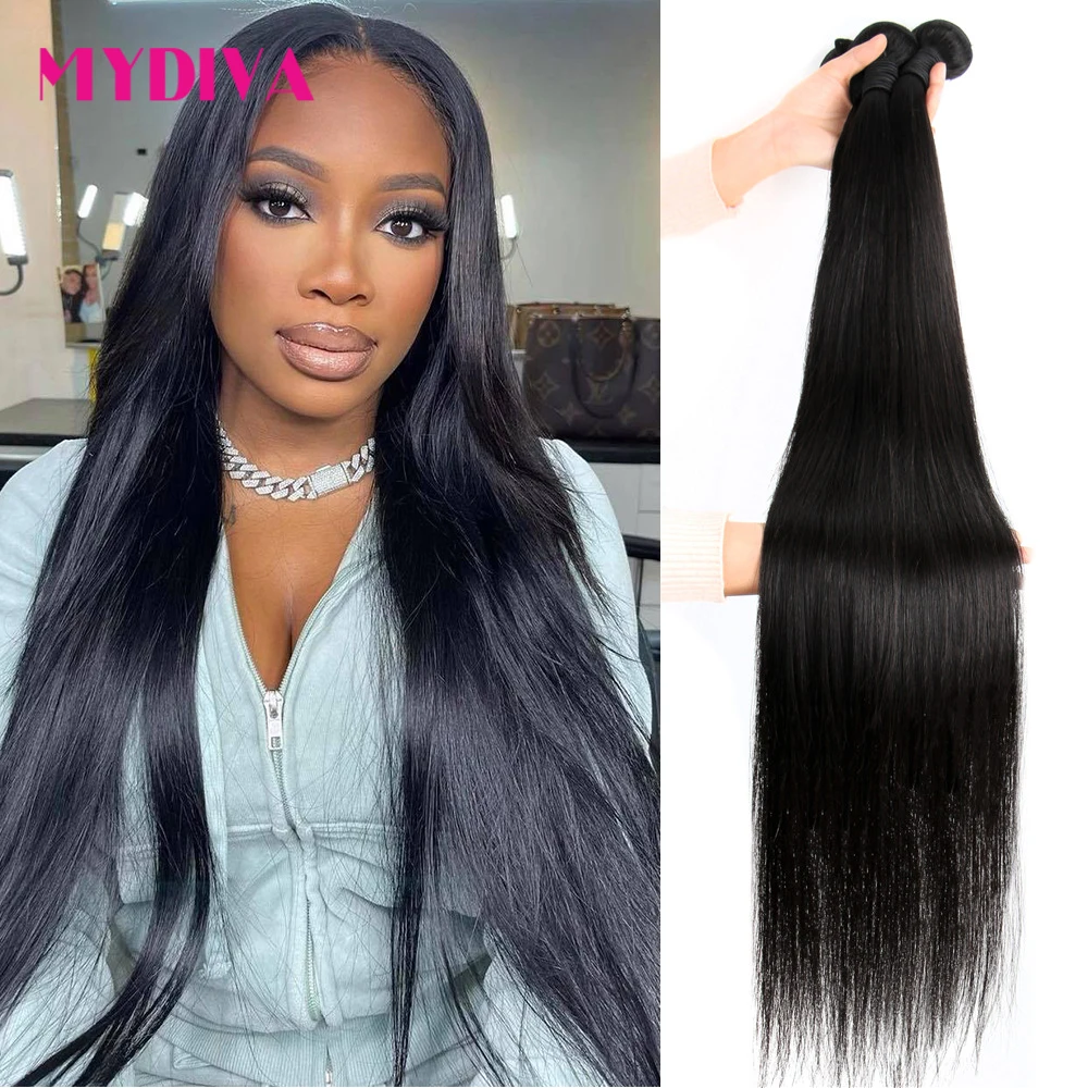 

Peruvian Straight Human Hair Weave Bundles Remy Hair Extension Natural Color 1/3/4 Pcs 10-30 32 34 36 38 40 Inches Deals