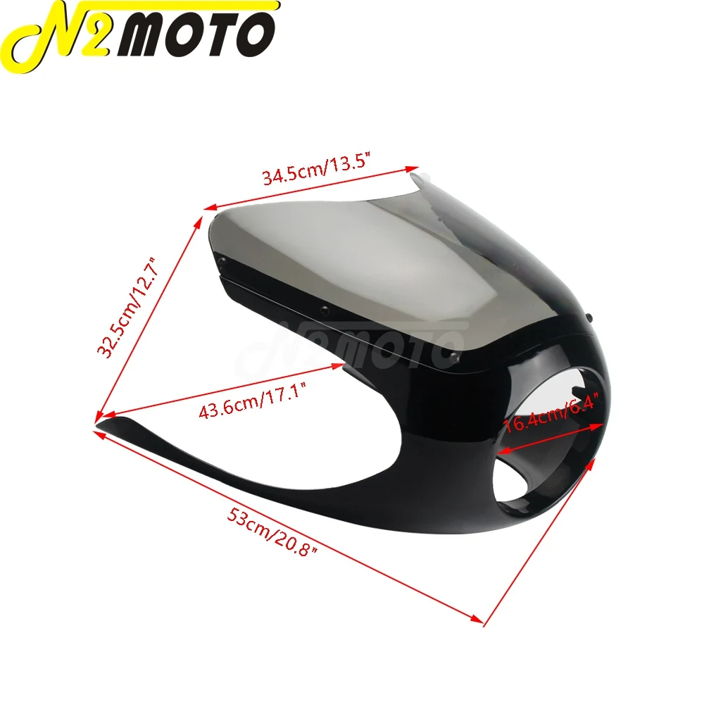 Полуобтекатель для фар 6-1/4 дюйма маска на лобовое стекло Ducati Moto Guzzi Bobber Retro Cruiser Cafe