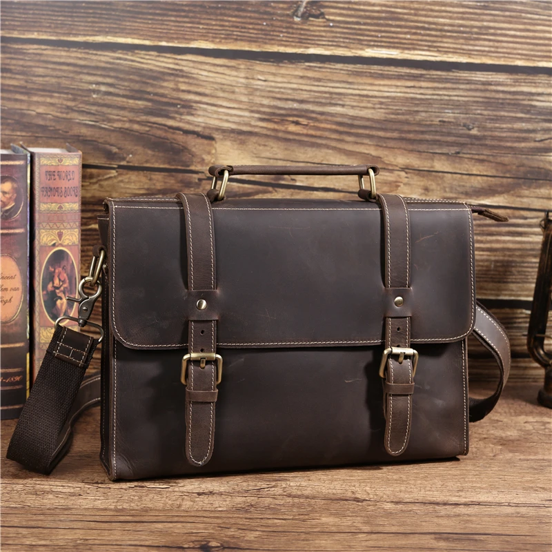 Luxury Handbag Briefcase Genuine Leather Business Messenger Shoulder Crossbody Bag for Document Big Large Computer Bag Neweekend