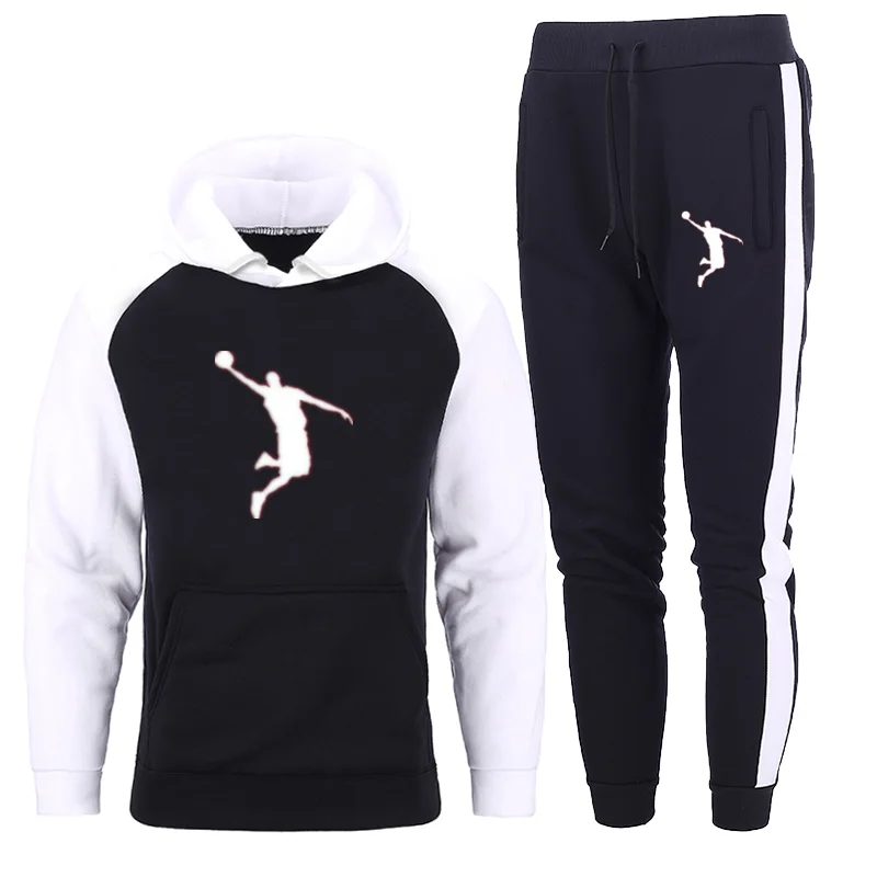 New Fashion Printed Hooded Sweater Men's Pullover Sportswear Suit Casual Harajuku Hoodie Hip-hop Men's Zipper Hoodie Suit Men
