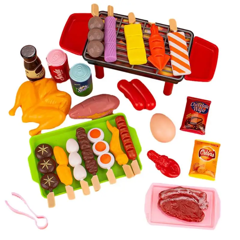 

BBQ Toy Barbecue Food Playset Realistic Kitchen Toy For Educational Pretend And Role Play Fun Gift For Boys Girls Kids