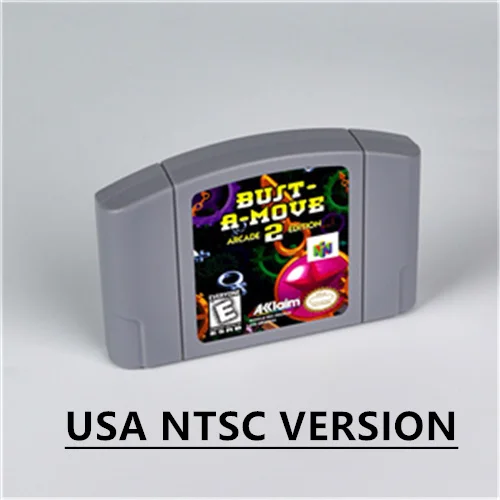 

Bust A Move 2 Arcade Edition for Retro 64 Bit Game Cartridge USA Version NTSC FormatChidren Gift Gaming