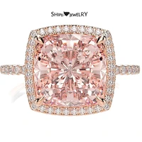 shipei luxury 100 925 sterling silver morganite created moissanite gemstone wedding fine jewelry engagement rings wholesale