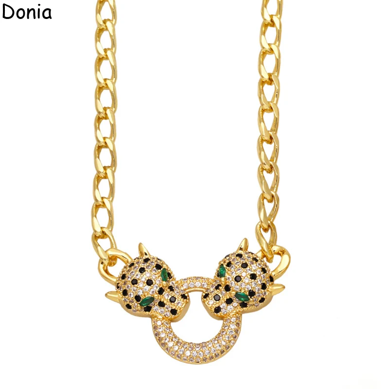 

Donia Jewelry European and American fashion leopard titanium steel micro-set zircon necklace luxury necklace gift