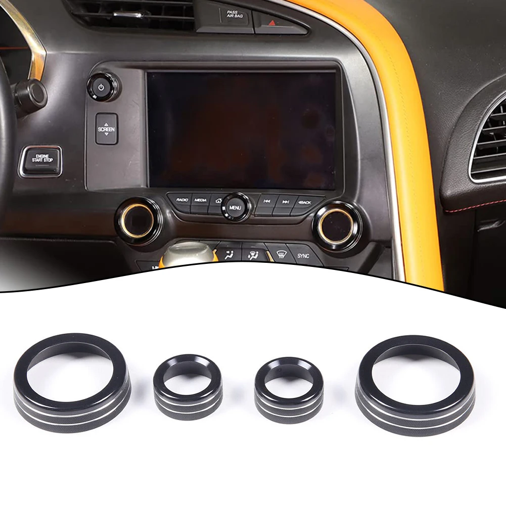 

Улучшите эстетику вашего автомобиля с помощью 4 колпачков из сплава для кнопки кондиционера и громкости для Corvette C7 2014 19