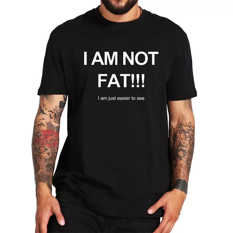 

Футболка с надписью Am not Fat, 100% хлопок, с коротким рукавом