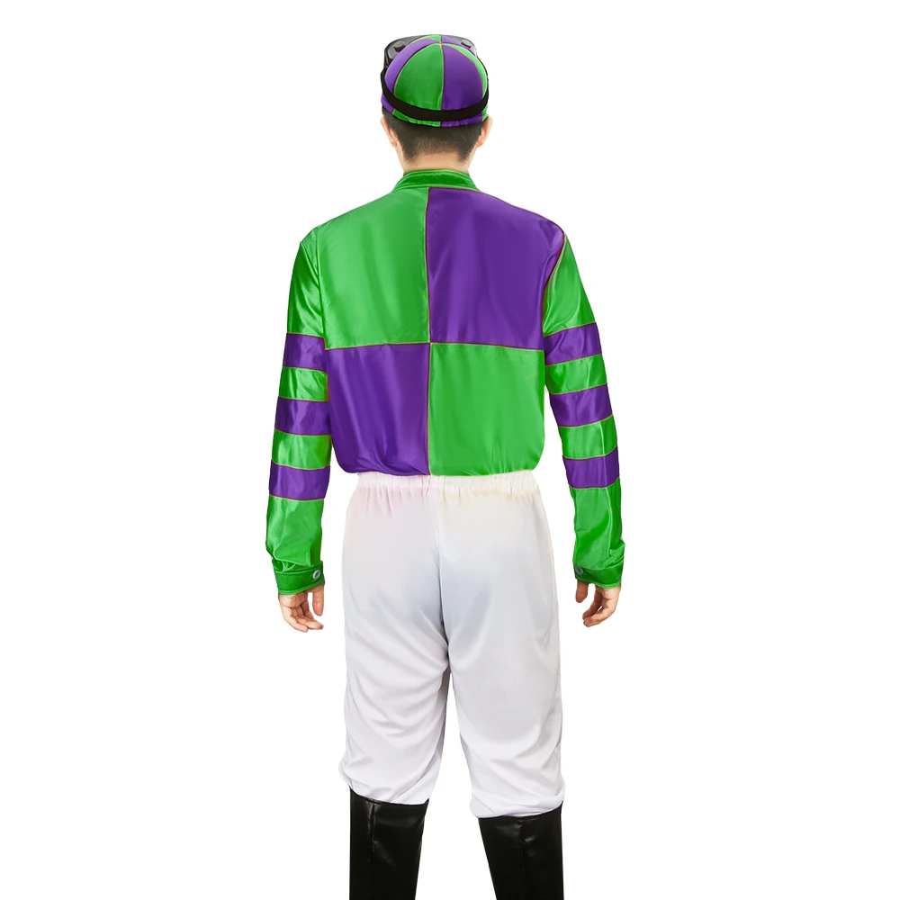 Фото Jockey Horse Racing Rider Хэллоуин Косплей Костюм Мужское нарядное платье Хэллоуин Карнавальная вечеринка Одежда для ролевых игр Зеленый Takerlama №3