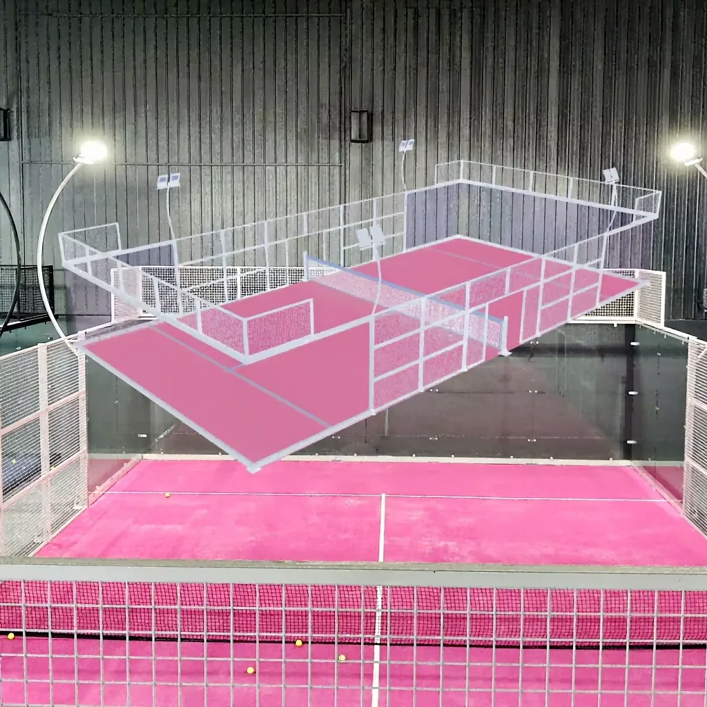 Фото XTZPADEL Полный комплект для оптовой продажи: панорамный корт для падела, уличный теннисный корт-клетка, индивидуальные инфраструктуры для кортов для сквоша №3