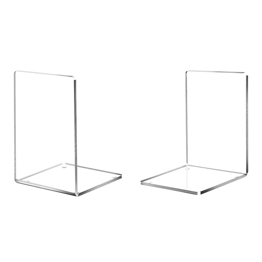 

2pack/lot Acrylic Bookends Sturdy Structure For Desktop Organization Office Accessories For Desk Bookends For Shelves