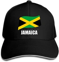 womens and mens baseball cap jamaica flag cotton flat hat adjustable casual sports outdoors caps black