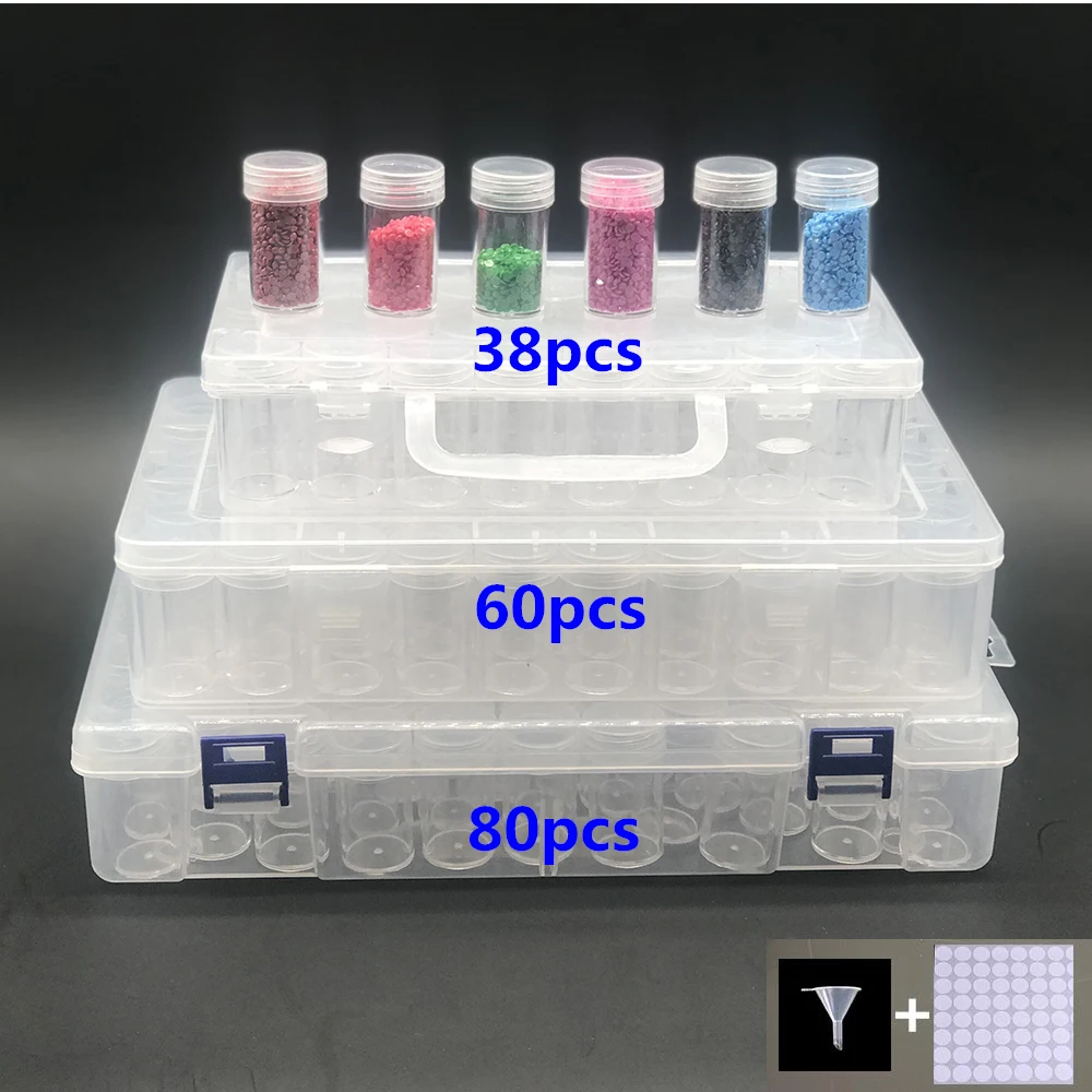 38/60/80 шт. круглый контейнер для хранения страз | Дом и сад