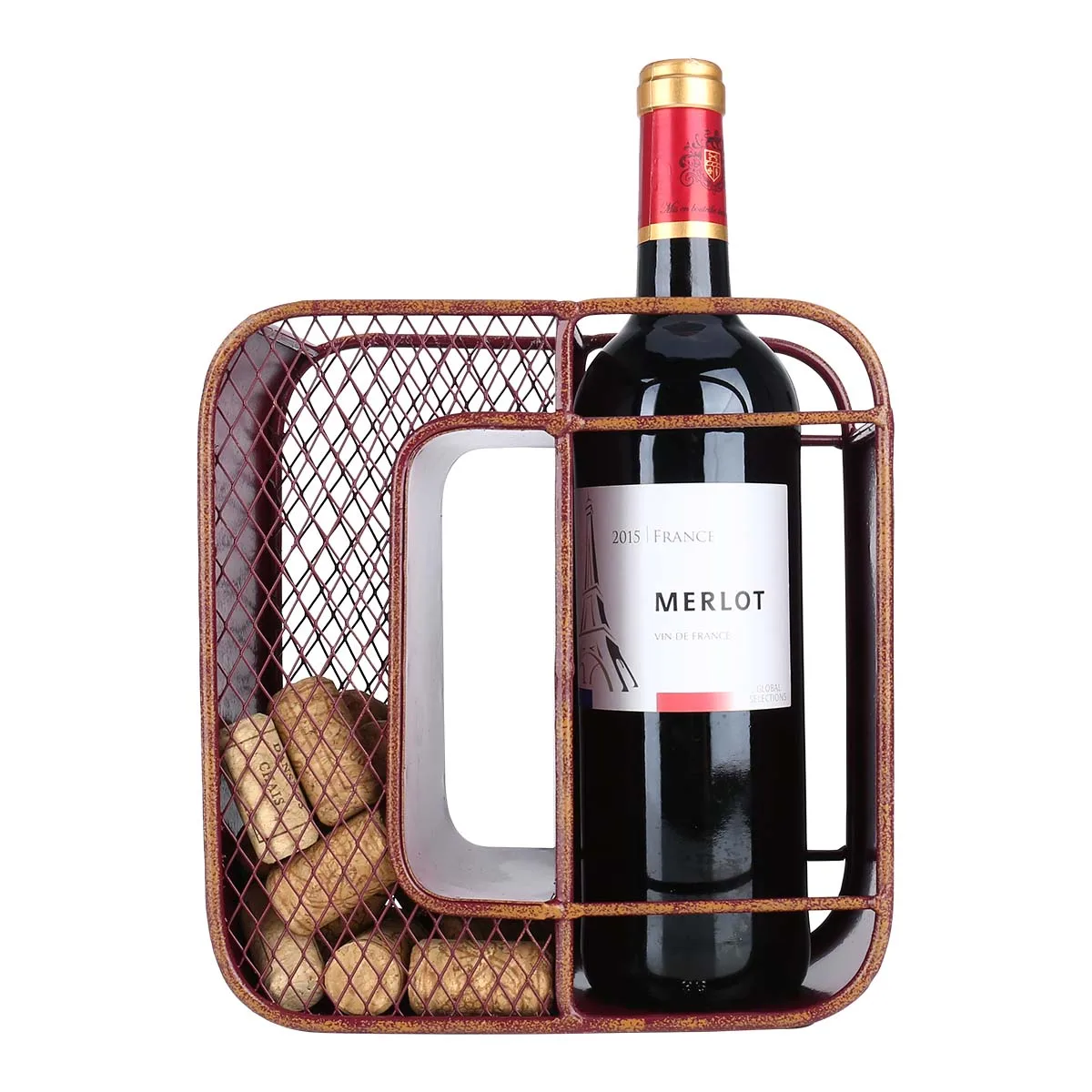 Винная Полка Tooarts Letter-h Железная И Деревянная Декоративная Подставка Для