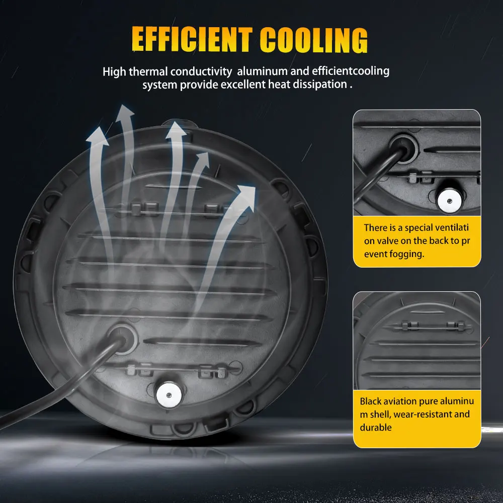 JONCELY 7-дюймовый круглый дневный Halo Angel Eyes Jeep Wrangler мотоциклетные универсальные