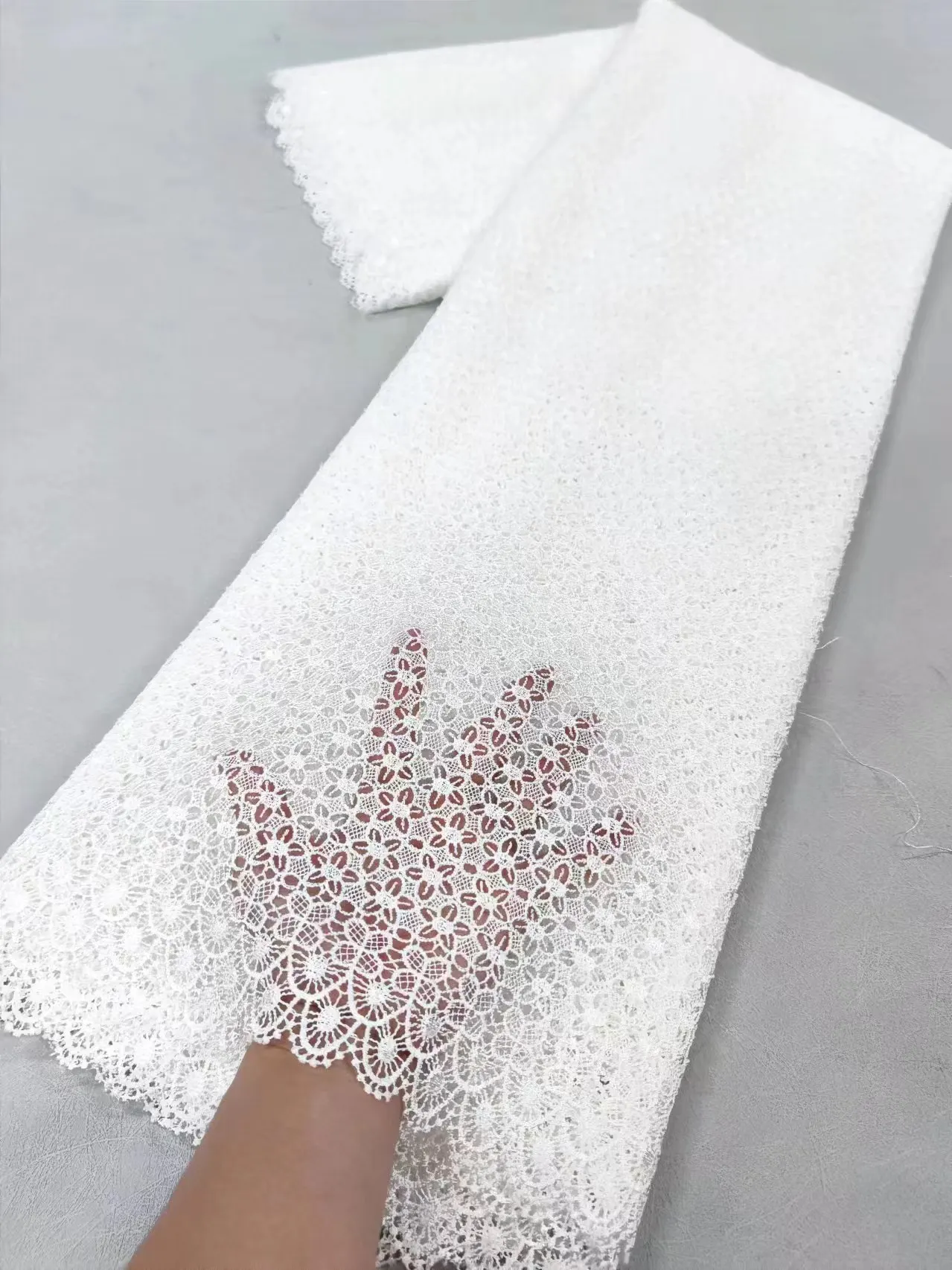 Новейшая розовая жаккардовая кружевная ткань Лидер продаж органза африканский