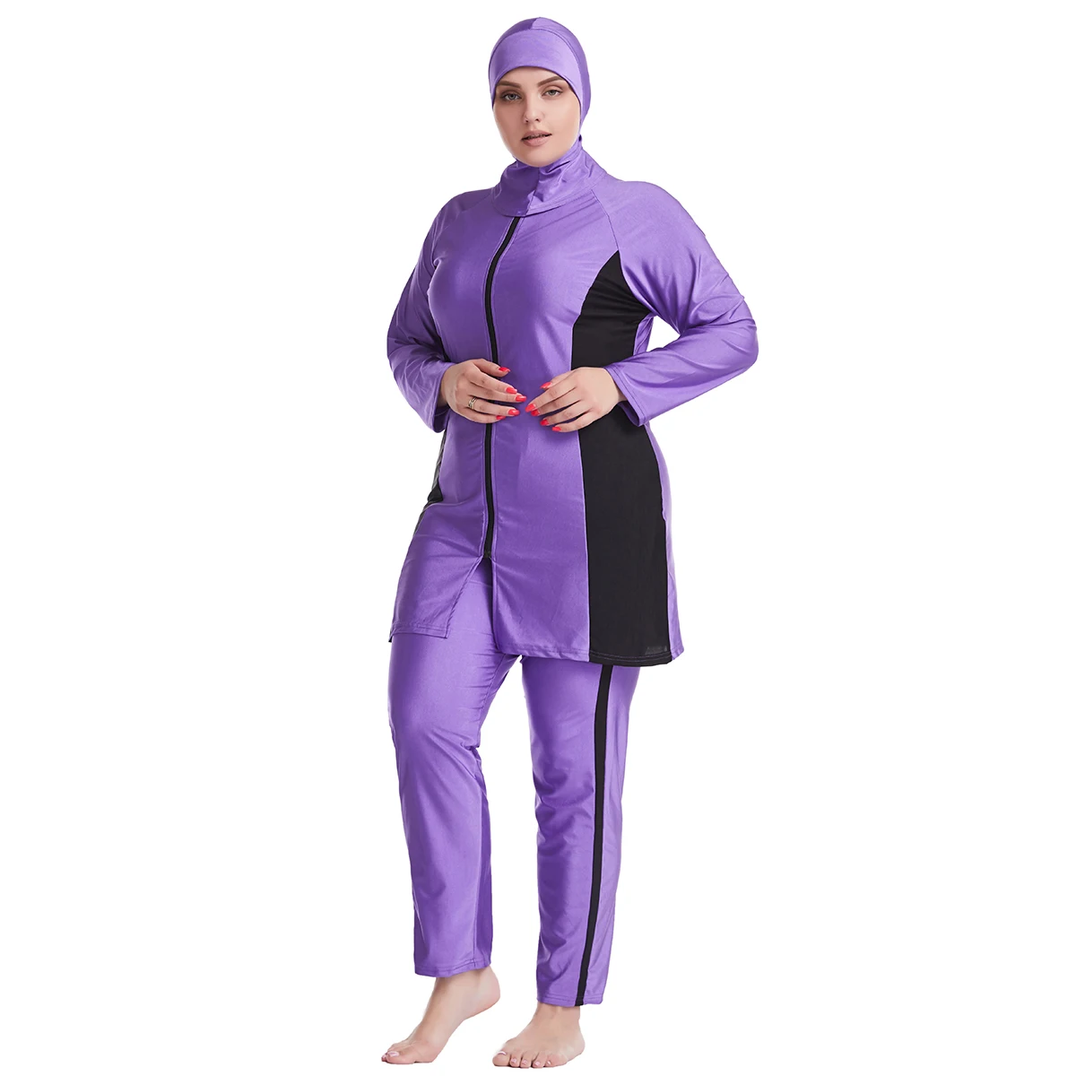 

Women's Full Hijab Swimwear Elegant Conservative Bathing Diving Surfing Swimming Pool or Sea 3pcs Islamic Swimsuits XL-6XL