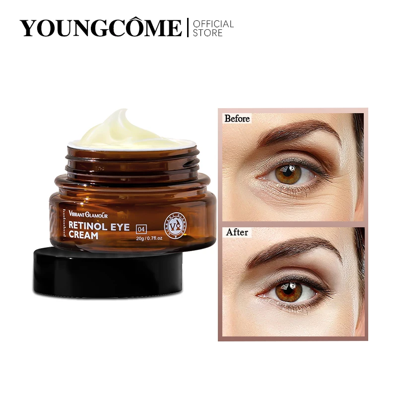 

YOUNGCOME Retinol Eye Cream Dark Circles Fade Fine Lines Remove Eye Bags Anti Wrinkle Anti Aging Firming Brighten Skin 20g