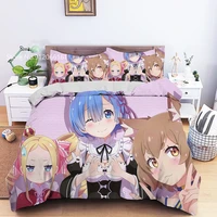 life in a different world from zero bedding set japan anime bed quilt cover for kids children duvet cover for bedroom bedspread