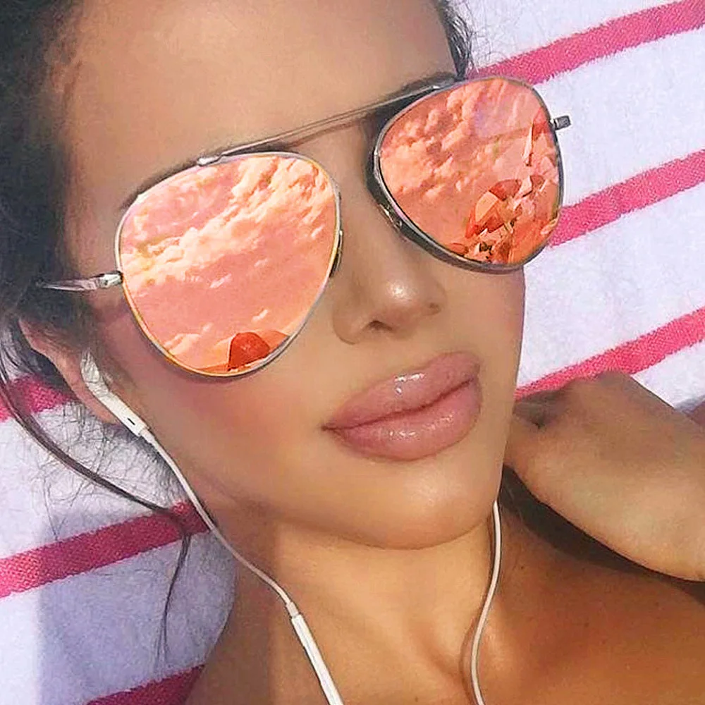 

Солнцезащитные очки-авиаторы женские в стиле ретро, модные брендовые дизайнерские винтажные солнечные очки для вождения с розовыми линзами, лето 2023, новинки, женские очки солнечные, очки с защитой от ультрафиолета