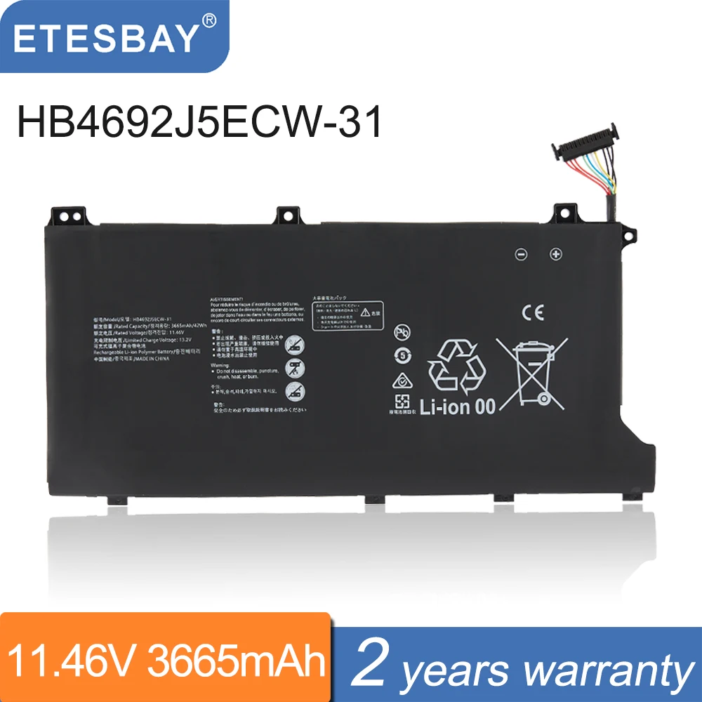 ETESBAY HB4692J5ECW-31 Laptop Battery For Huawei MateBook D 15 (2020) 15-53010TUY BohL-WDQ9HN BoB-WAH9P HNL-WFP9 HNL-WFQ9 42WH