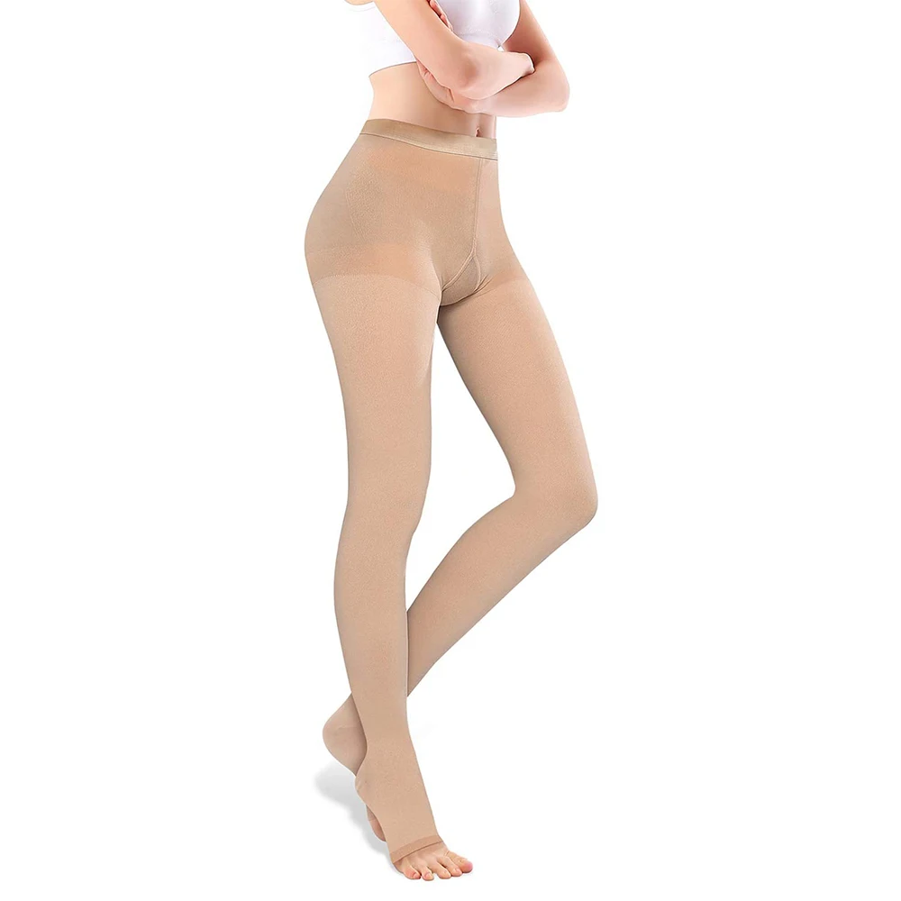 Legbeauty Medical Compression Stockings 23-32mmHg Women Thighs Open Toe Varicose Veins Compression Support Pantyhose Plus Size