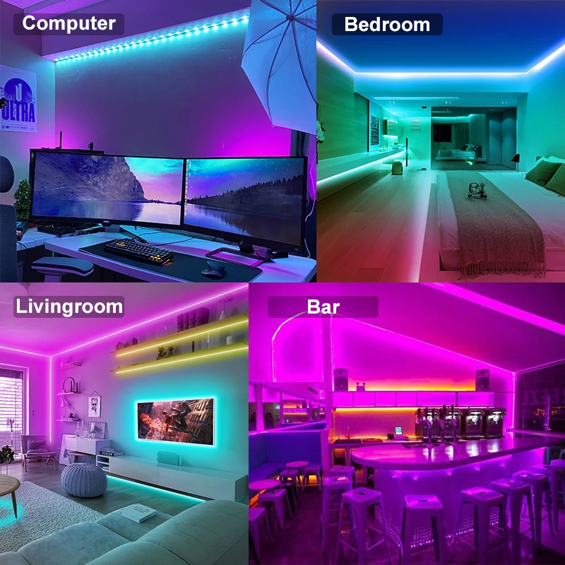 Светодиодная лента RGB с Wi-Fi 5050 5-20 м Bluetooth гибкая не Водонепроницаемая светодиодная