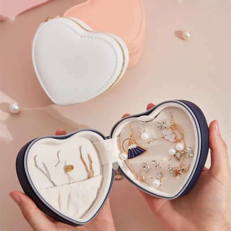 

PU Jewelry Storage Box Leather Surface Necklace Ring Earrings Organizer Jewellery Gift Packaging Case Jewelry Display Box