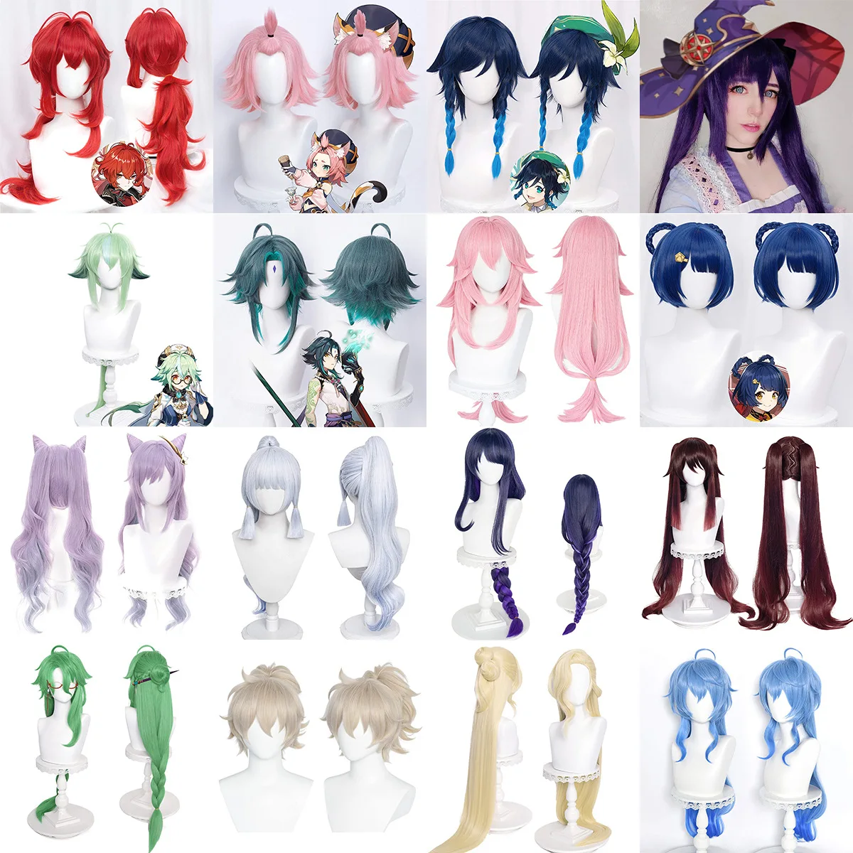 

Парик для косплея геншин ударт Венти лулулук чжунгли Сяо каэйа ганью Барбара хутао этер тартаглия Кли нингуан + шапочка для парика