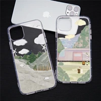 phone case transparent soft for iphone 12 11 13 7 8 6 s plus x xs xr pro max mini original oil painting station sheep diy coque