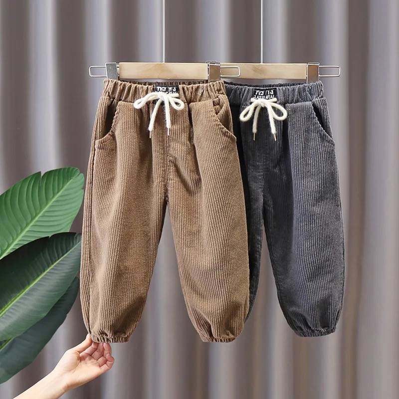 

Спортивные штаны для мальчиков и девочек, повседневные брюки, детские весенние брюки, хлопковые вельветовые спортивные штаны для мальчиков...