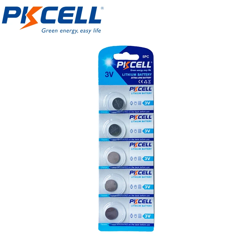 

5 шт., Литиевые кнопочные батарейки PKCELL CR1216, 3 в, DL1216, BR1216, ECR1216, 5034LC, LM1216 для часов, электронных игрушек, пультов дистанционного управления