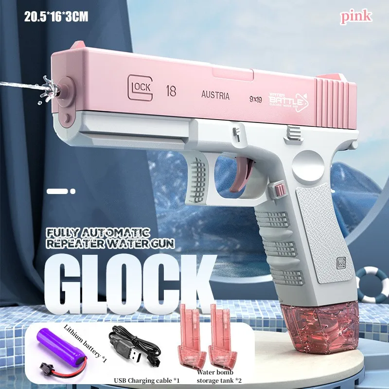 

Electric water gun Children's toys summer High pressure Glock water gun large capacity beach toys for children boys girls adults