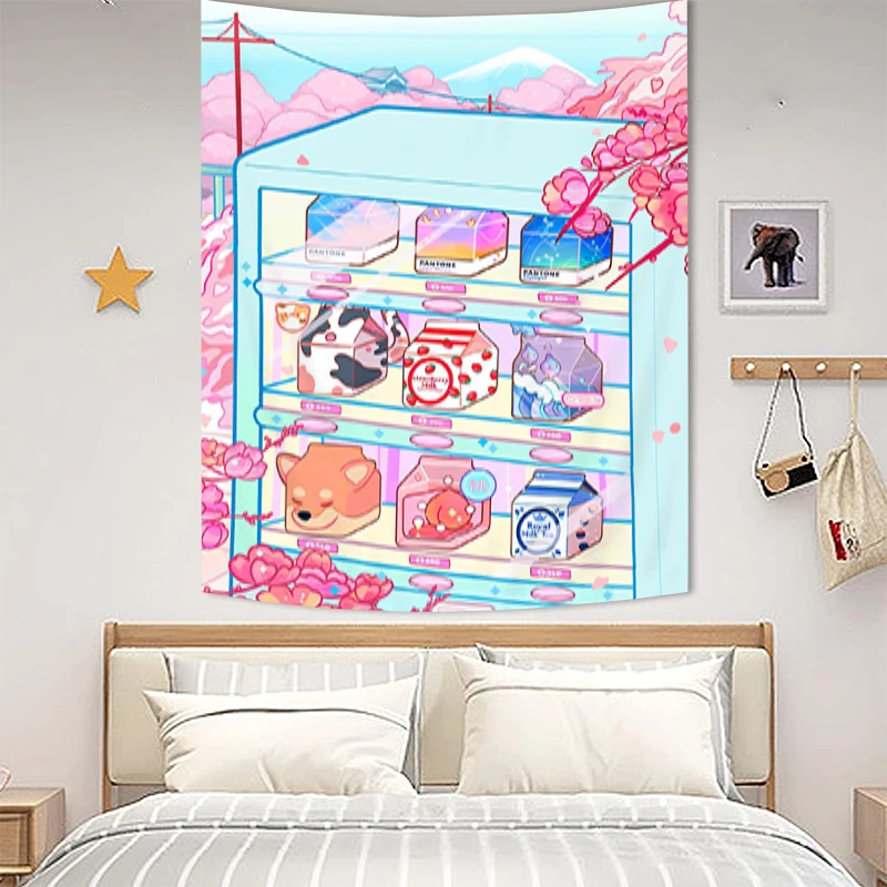 

Милый эстетичный гобелен на стену, декор для комнаты, роскошные таприы, гобелены, украшения для спальни, декоративные эстетические домашние ткани