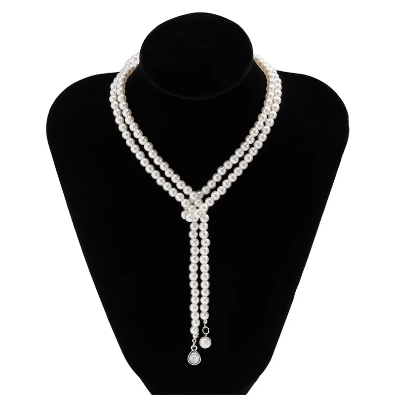 Женское многослойное ожерелье с имитацией жемчуга массивное модное колье в