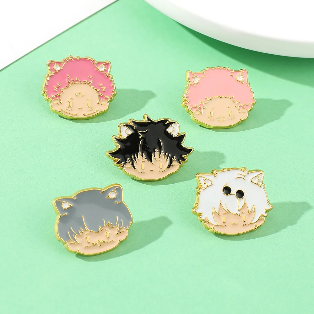 Симпатичная эмалированная брошь в стиле аниме juютсу кайсен заколки с лацканами