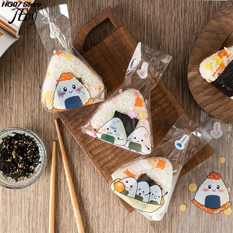 

10/50Pcs Lovely Cartoon For Triangle Rice Ball Packaging Bag Nori Onigiri Sushi Bag Sushi Making Mold Bento Accessories