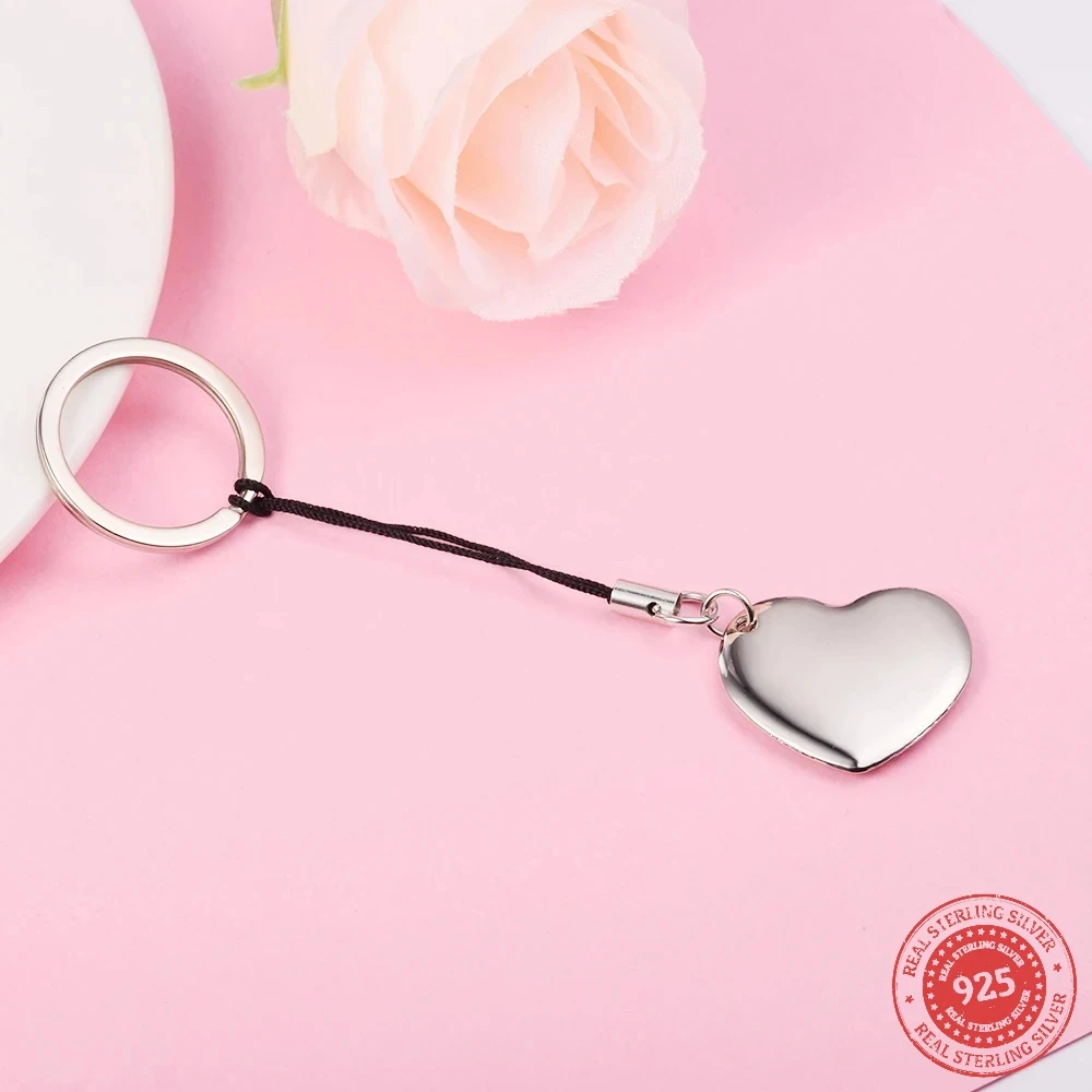 Серебряный брелок 2024 в форме сердца с застежкой для мужчин и женщин идеальный
