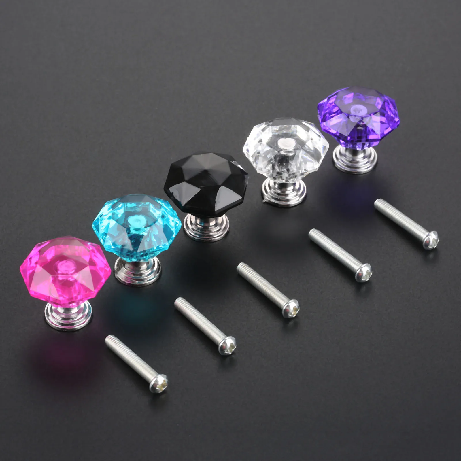 

1pc Door Knobs and Handles for Cabinet Kitchen Cupboard Drawer Pulls 24*24mm Crystal Handle