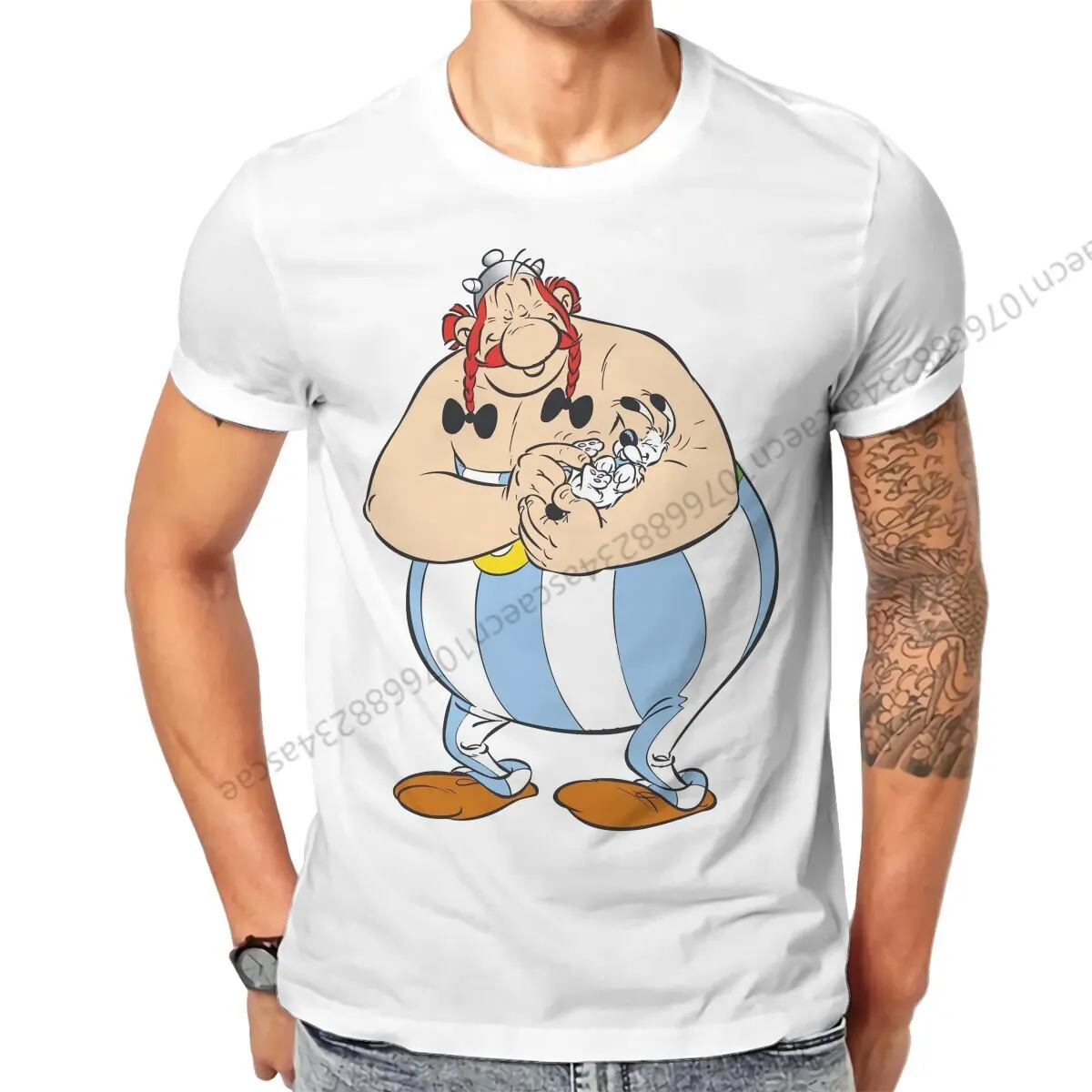 Футболка Asterixs и Obelixs Мужская летняя одежда хлопковая с круглым вырезом