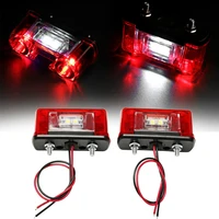 2pcs universal 12 24v rear tail license plate light for car trunk trailer lorry ip65 waterproof led number license car lamp